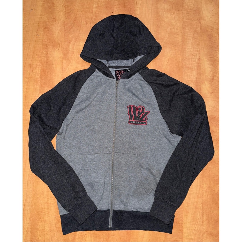 Wiz Khalifa TGOD Taylor Gang Zip Up Hoodie Grey Charcoal XS Raglan‎ Sweatshirt